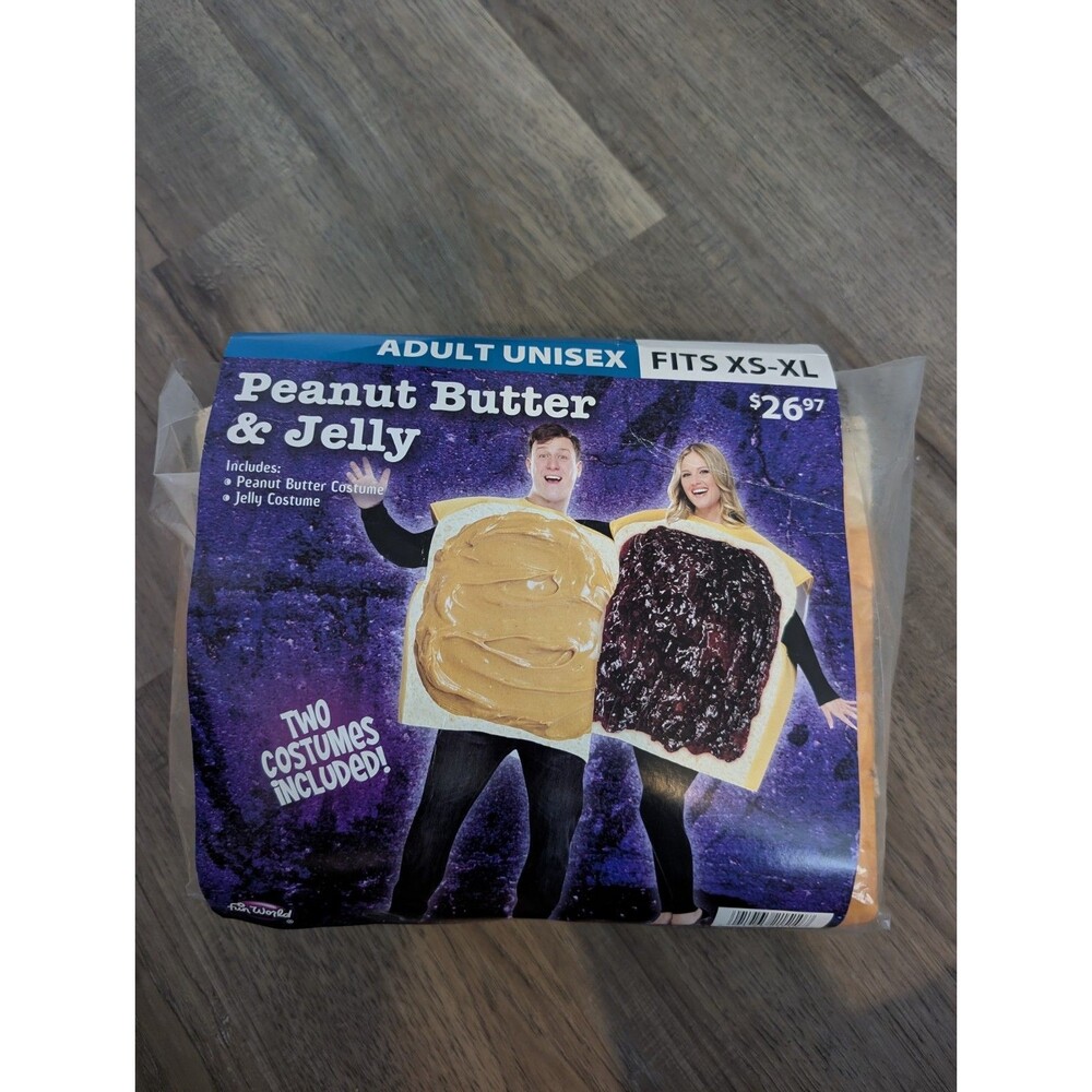 Peanut Butter and Jelly By Fun Worldl Halloween 2 Adult Couple Costumes New